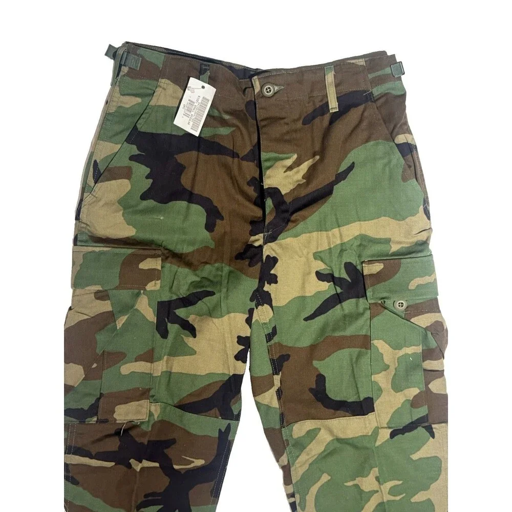 2 Small Regular - Vintage US Army USAF USMC BDU Cargo Pants Woodland Camo New